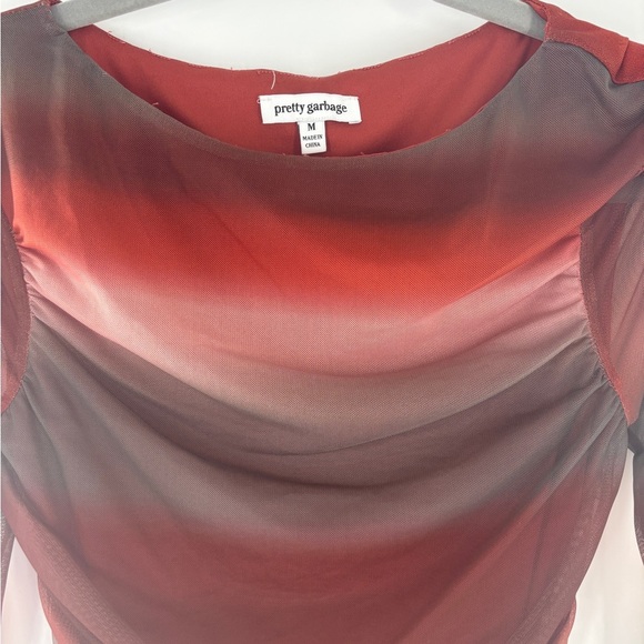 Pretty Garbage Mini Ruched Red Black Dress - Picture 2 of 8